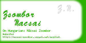 zsombor macsai business card