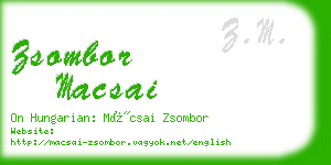 zsombor macsai business card